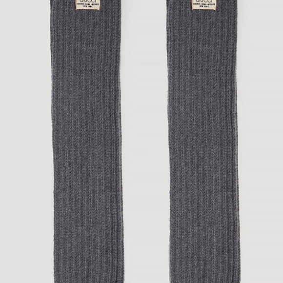 size M Gucci Knit Cashmere Leg Warmers Grey - Picture 2 of 8